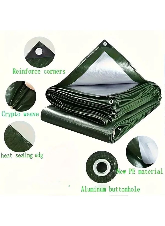 Multifunctional Waterproof Tarpaulin 157.48x196.85 Inch Plastic Outdoor Camping Cover - Image 2