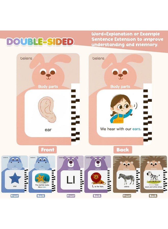 بيينس ألعاب الأطفال الصغار من beiens - بطاقات تعليمية ناطقة للأطفال من عمر سنتين و3 و4 و5 و6 سنوات تحتوي على 240 كلمة بصرية - ألعاب حسية لعلاج النطق والتوحد للأطفال المصابين بالتوحد - ألعاب مونتيسوري تعليمية تعليمية باستخدام الحروف الأبجدية - Image 3