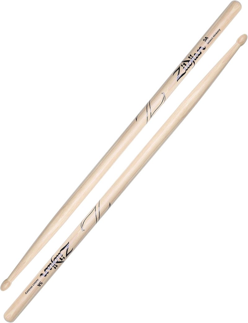 Zildjian 5A Hickory Drumsticks - Wood Tip - Image 1