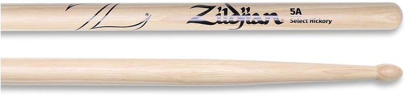 Zildjian 5A Hickory Drumsticks - Wood Tip - Image 2