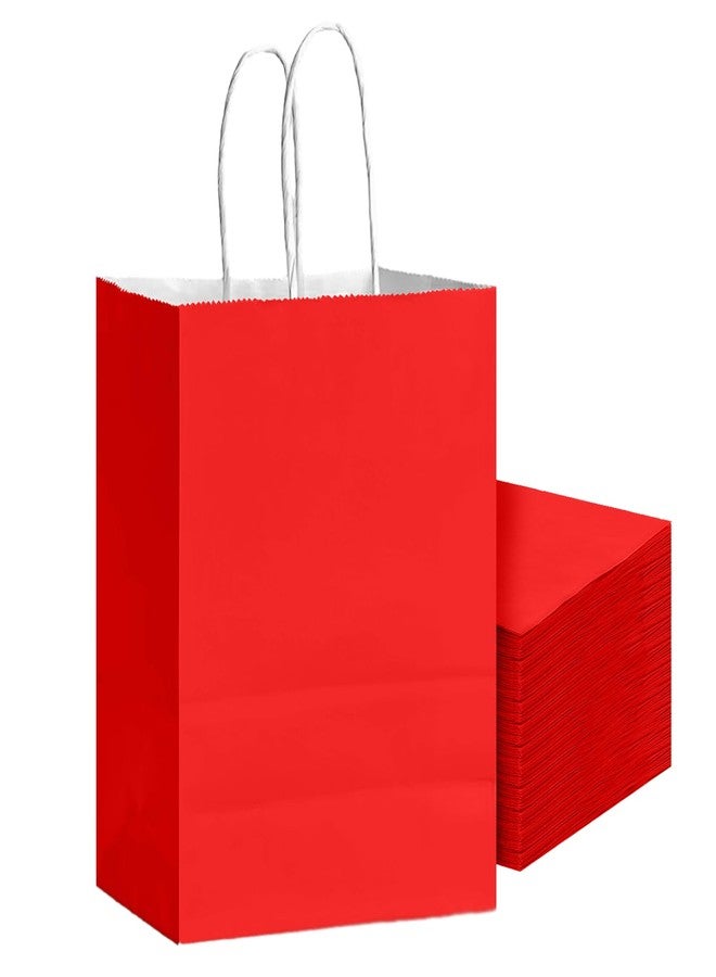 Bakepacker 24Pcs Paper Gift Bag with Handles Bulk Red Paper Bags Multiple Uses (8.3"x6"x3.15", Small Size) - Image 1