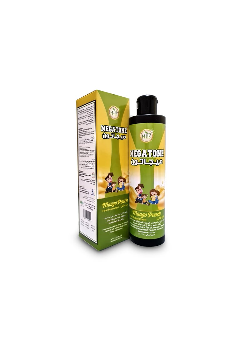Megaton Omega 3 Fish Oil, Mango & Peach Flavor, 227ml Syrup