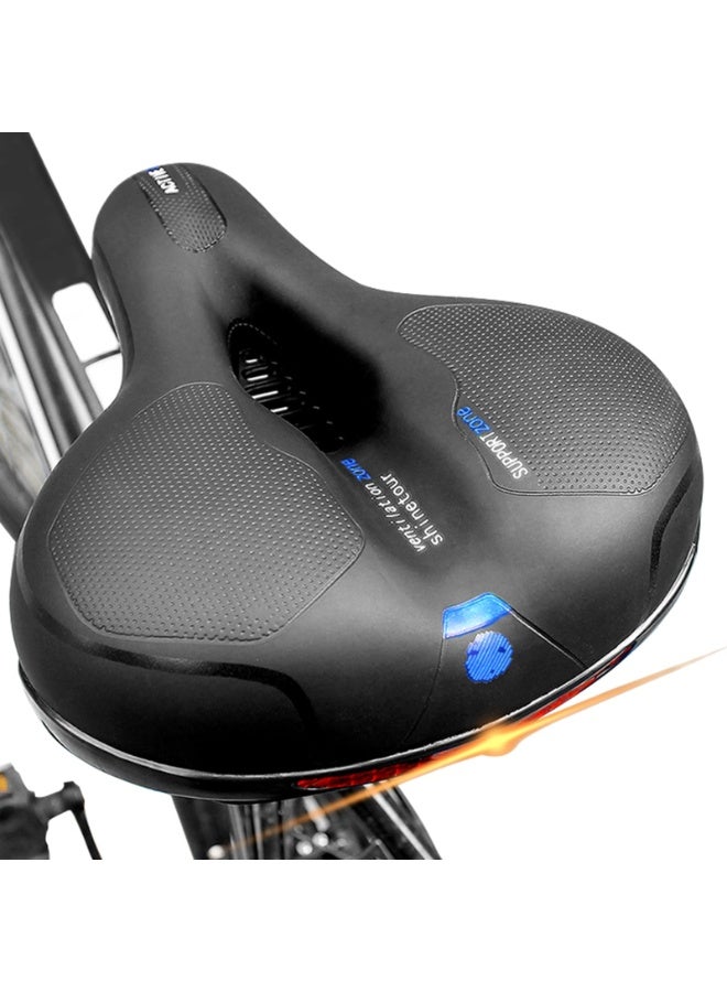 Chabeia Bike Seat Cushion Waterproof Comfort Soft Bicycle Seats Wide Memory Foam Padded E-Bike Saddle for Men Women Universal Mountain Road Bicycle Seat Cover-Blue - Image 1