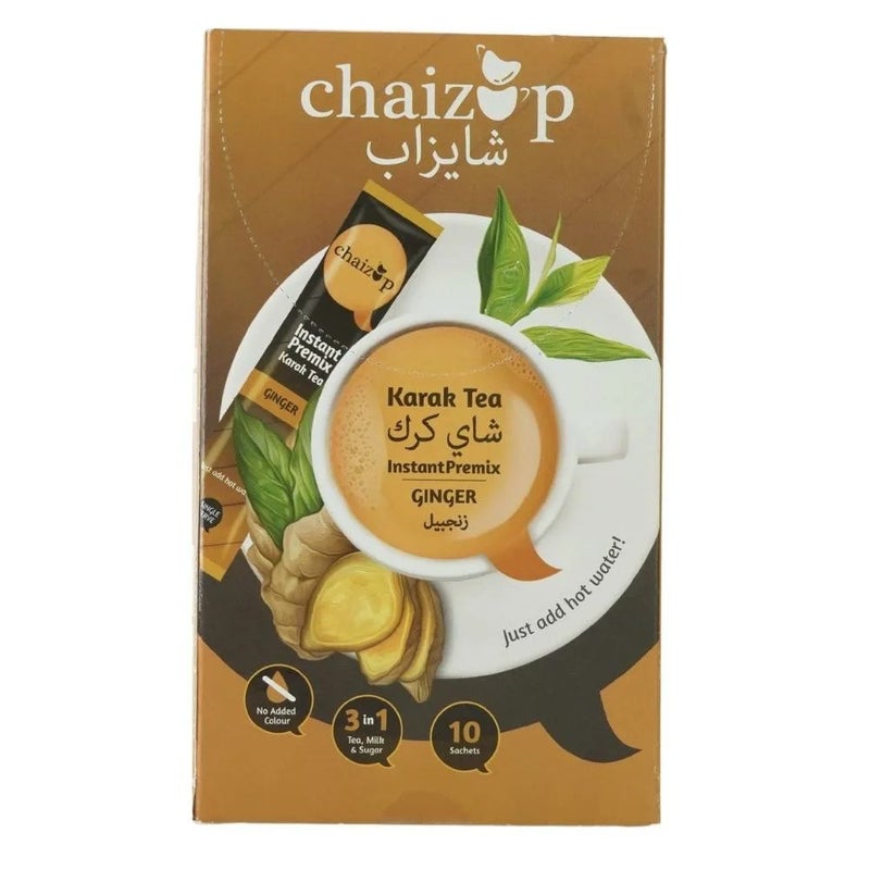 Chaizup Karak Tea, Instant Premix Ginger Tea Sachets- 20gms X 10 Sachets