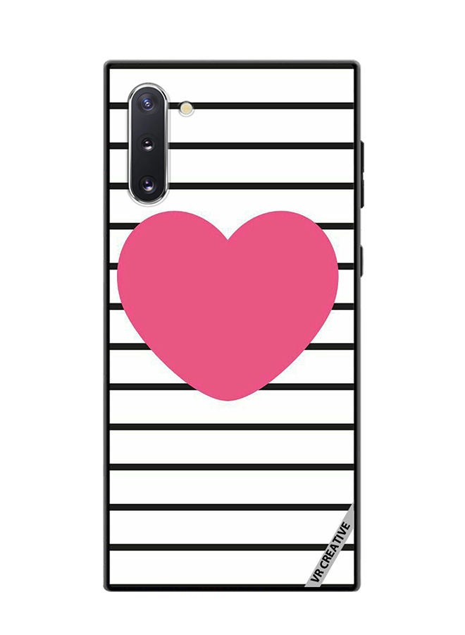 VR CREATIVE Protective Case Cover For Samsung Galaxy Note10 5G Pink Heart stripes Design Multicolour - Image 1