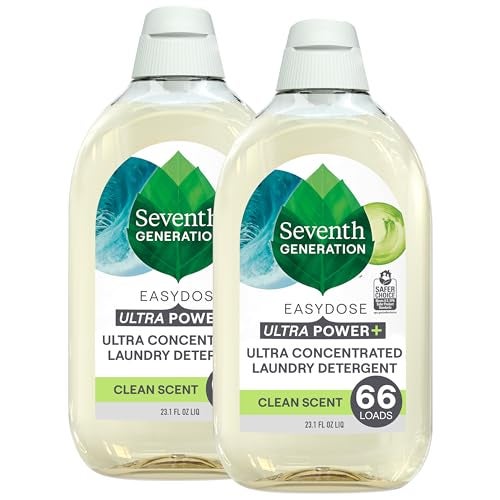Seventh Generation Laundry Detergent Ultra Concentrated Clean Scent oz 2 Pack 132 Loads, Clear, Power Plus, 23.1 Ounce - Image 1