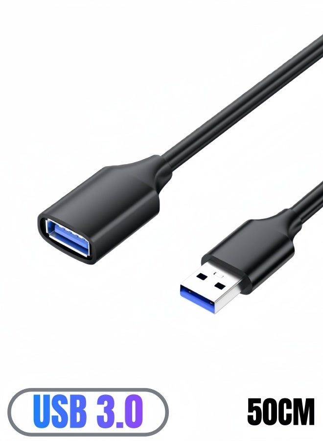 الصفحة الرئيسية كابل تمديد USB 3.0 (0.5 م) - كابل تمديد من ذكر إلى أنثى متوافق مع نقل البيانات - لأجهزة Playstation و VR ومحرك أقراص USB المحمول وقارئ البطاقات والقرص الصلب ولوحة المفاتيح والطابعة والكاميرا - Image 1