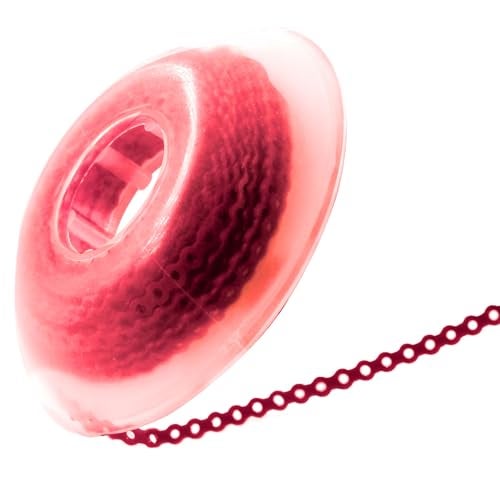 LA MIERE 1 Roll Orthodontic Rubber Chains, Braces Power Chains consisted force in closed, short, long 15'' spools (short, 0.136’’(3.3mm), Red) - Image 1