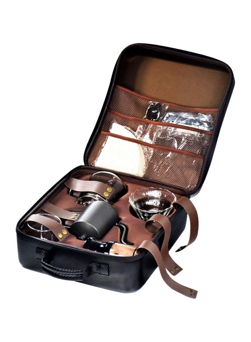BLOOMING TIME V60 Coffee Set, Drip Coffee Maker Set, All In One Portable Travel Bag - Image 1
