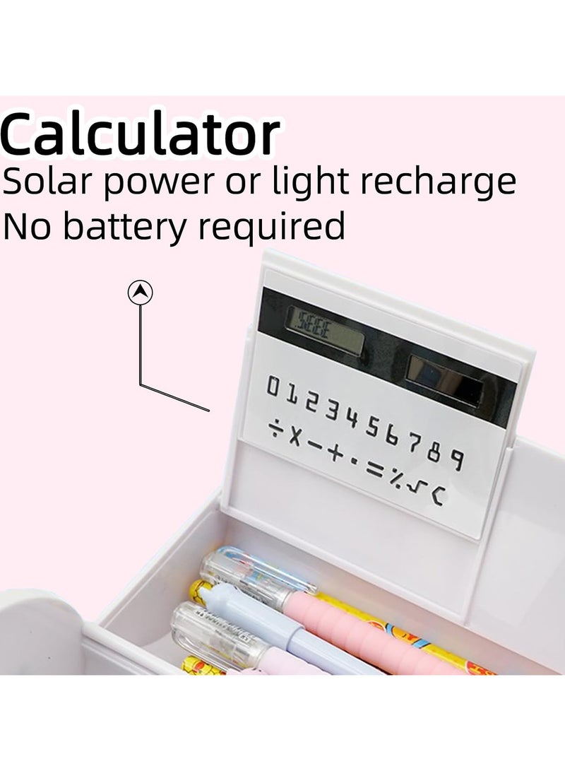 Loquat Lockable Pencil Case with Calculator, Vertical Cylindrical, Multifunctional Combination Locking Pencil Case, School Supplies - Image 4