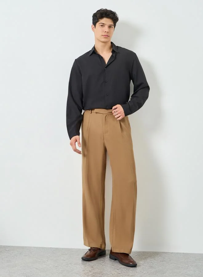 Take Two Men Copper Slant Pocket Pleated Straight Leg Pants