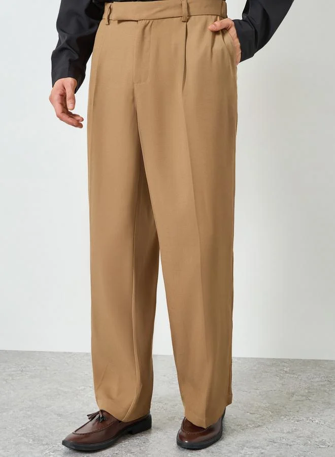 Take Two Men Copper Slant Pocket Pleated Straight Leg Pants