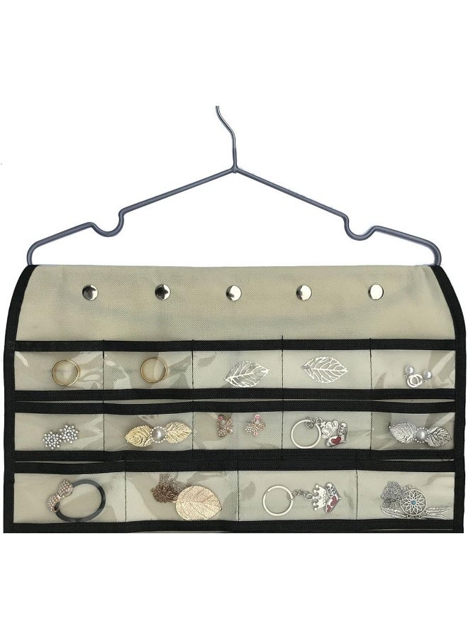 BB Brotrade Hanging Jewelry OrganizerAccessories Organizer56 Pocket Organizer for Holding Jewelries Beige56 Pockets - Image 5