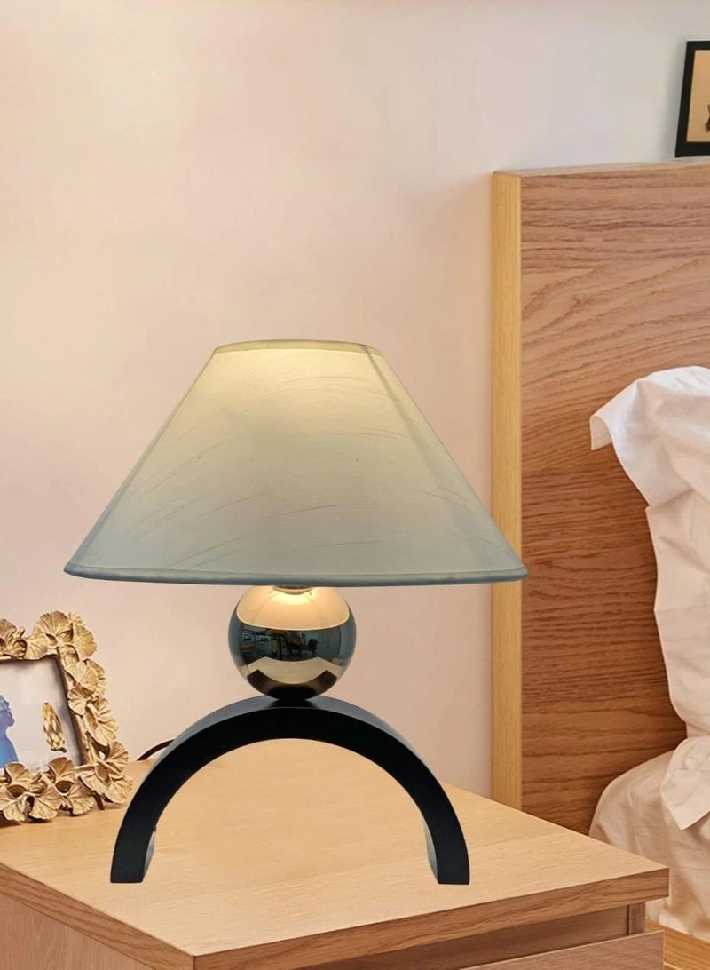 ICTC Table lamp Gold color with wooden base 30cm high dimmable lighting with unique design suitable for home or office