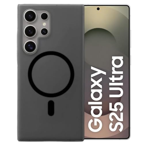 MAGICHUB Luxury Paper Thin Case Cover for Samsung Galaxy S25 Ultra 5G | Matte Finish | Only Compatible with Wireless Magnetic Accessories | Compatible with magsafe | (Black) - Image 1