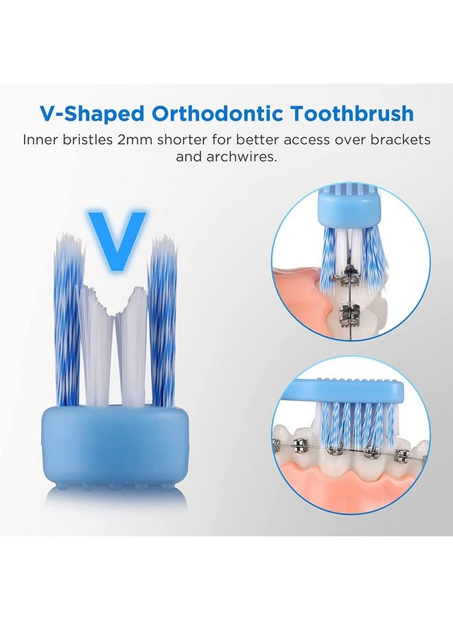Fremouth Vshaped Orthodontic Toothbrush For Braces Soft Bristles 6 Count  - Image 2