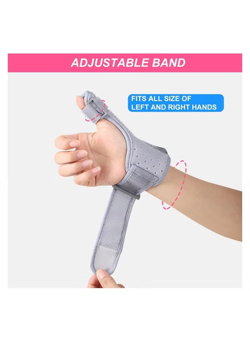Reversible Thumb and Wrist Brace for Both Hands Comfortable Spica Support Splint for Sprains Arthritis BlackBerry Thumb Lightweight and Breathable Unisex Gray 1 Pack - Image 2