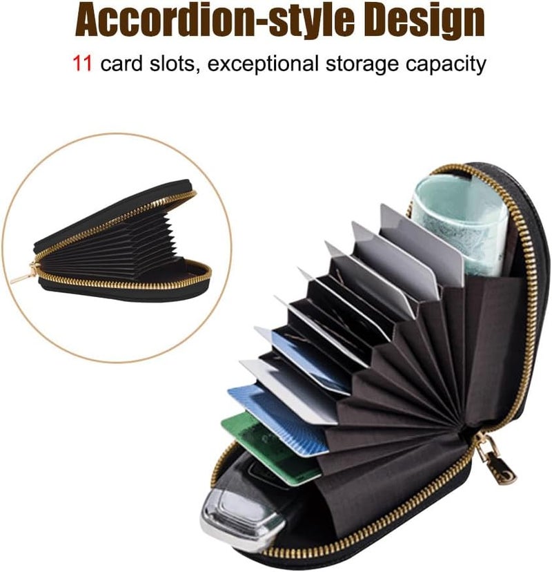 MiOYOOW Zippered Card Wallet Penguin Shape Accordion Wallet Credit Card Holder with 11 Slots for Credit Card ID Cards Drivers Licenses  - Image 4
