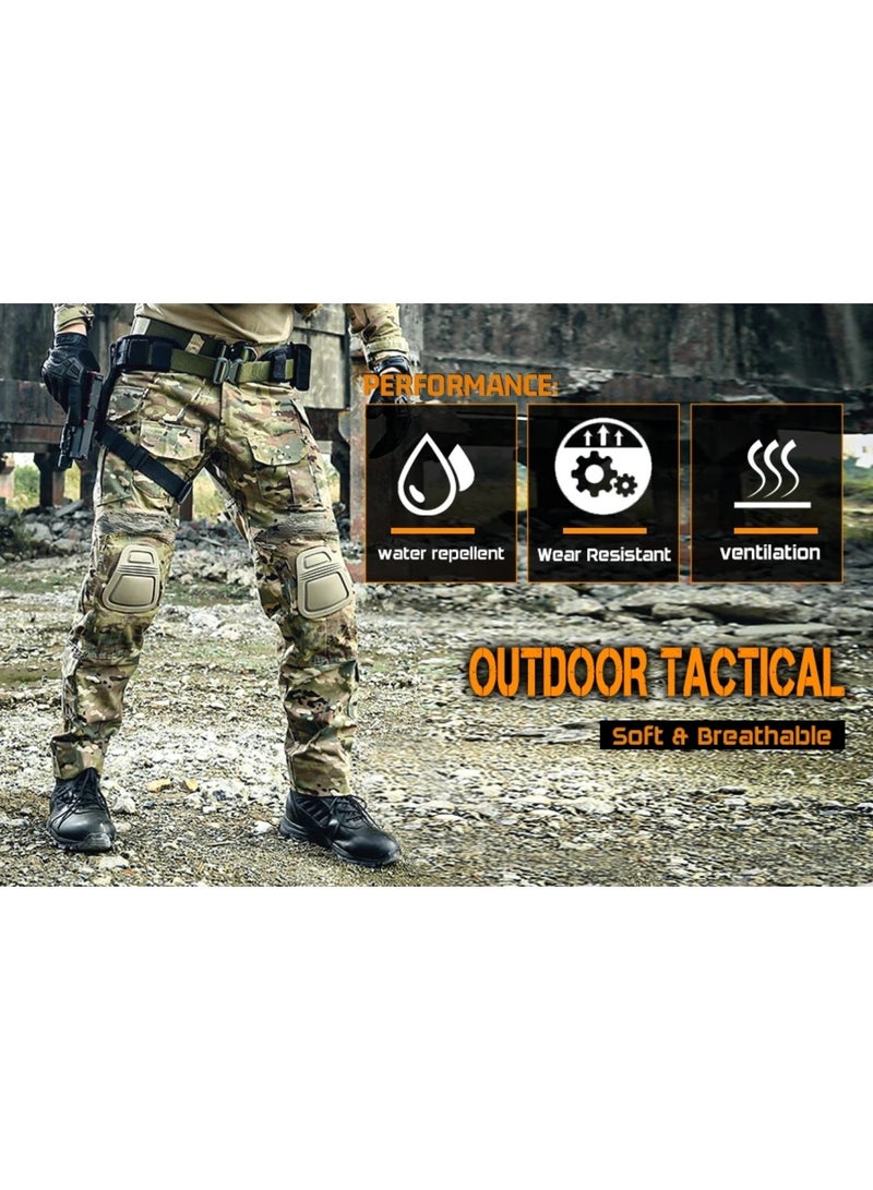 AROAQ Military Tactical Knee Pads Elbow Pad Set Airsoft Protective Elbow Pads Combat Paintball Sports Safety Protective Gear 4 Pieces/Set - Image 2