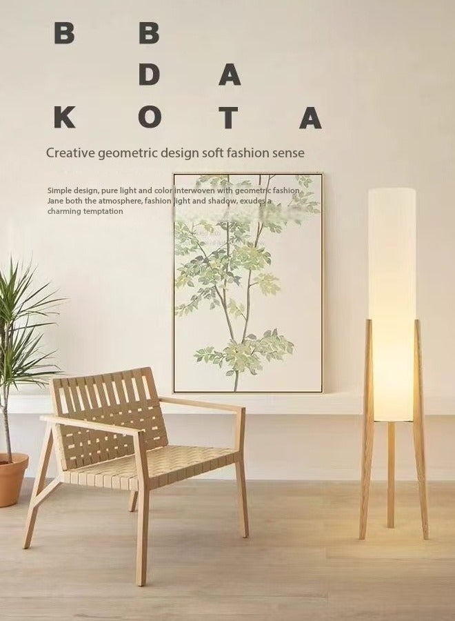 سي آند سي هوم تصميم فني شخصي على الطراز الشمالي القديم مصباح أرضي للجو الأرضي مع أرجل خشبية ثلاثي الألوان للتحكم في السطوع عاكس الضوء مصباح أرضي للزاوية المزخرفة لغرفة المعيشة وغرفة النوم والفنادق والمحلات التجارية والمكتب 26 × 126.8 سم - Image 3