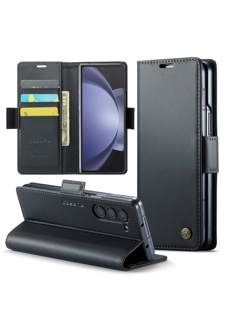 General Samsung Galaxy S24/S 24 Pllus/S 24 Ultra Genuine Leather Wallet Case, Detachable 2 in 1 Split Leather Wallet Phone Cover,Magnetic Pouch Shell  - Image 2