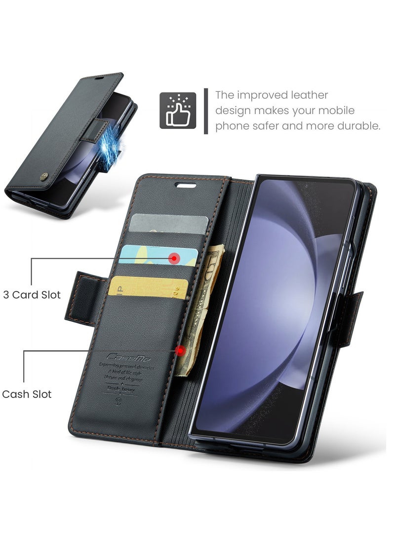 General Samsung Galaxy S24/S 24 Pllus/S 24 Ultra Genuine Leather Wallet Case, Detachable 2 in 1 Split Leather Wallet Phone Cover,Magnetic Pouch Shell  - Image 3