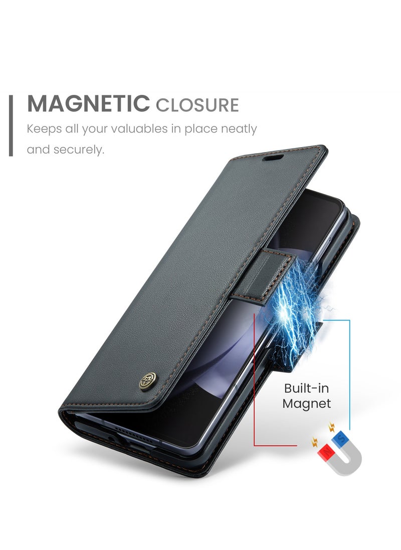 General Samsung Galaxy S24/S 24 Pllus/S 24 Ultra Genuine Leather Wallet Case, Detachable 2 in 1 Split Leather Wallet Phone Cover,Magnetic Pouch Shell  - Image 5