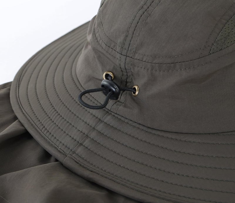 Home Prefer UPF 50+ Mens Wide Brim Fishing Hat with Neck Flap Sun Hat for Men Women Sun Protection Cap - Image 5
