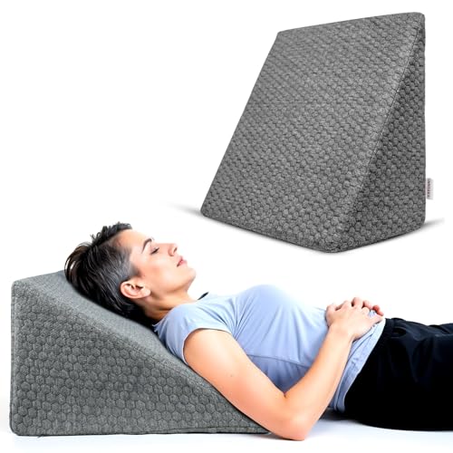 AGEasy Antara Wedge Pillow | 100% Memory Foam Orthopedic/Triangular Cushion for Back Support, Leg Elevation, Pregnancy, Acid Reflux, Snoring | Improves Comfort & Posture While Sitting/Working on Bed - Image 1
