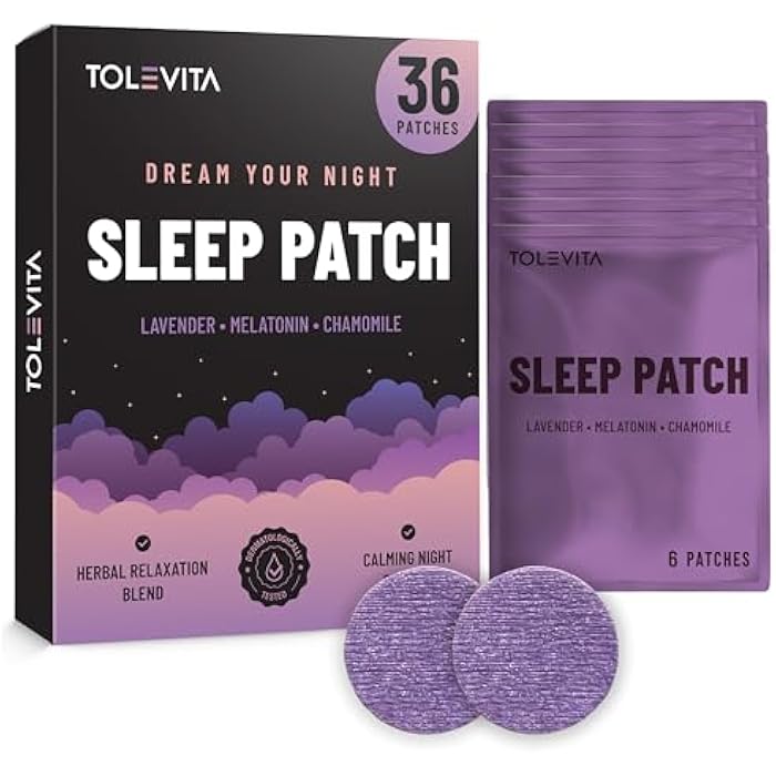 TOLEVITA Sleep Patches 36 Pcs – Nighttime Relaxation with Melatonin, Lavender, L-Theanine, GABA & Herbal Botanicals for Calm Evenings - Image 1