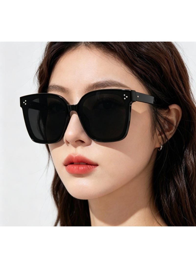 Unisex Polarized Square Sunglasses with UV400 Protection, Lightweight PC Frame, Black - Image 3