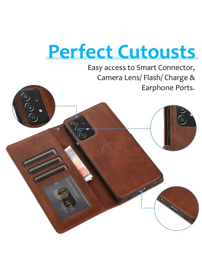 S-TOP Case For Samsung Galaxy A73 5G Calf Texture 2 in 1 Detachable Magnetic Back Cover Leather Case - Image 5