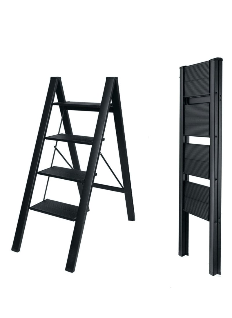 HEXAR - Multipurpose Step Ladder Folding Ladder with Anti-Slip Pedal Folding Step Stool Portable Lightweight Foldable Stepladder for Home Kitchen Library Office 150 KG Capacity (4 STEPS) - Image 1