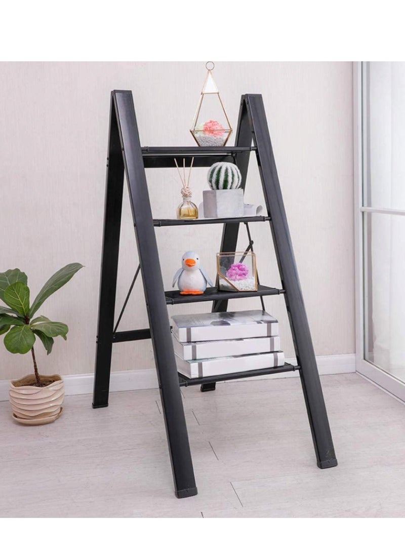 HEXAR - Multipurpose Step Ladder Folding Ladder with Anti-Slip Pedal Folding Step Stool Portable Lightweight Foldable Stepladder for Home Kitchen Library Office 150 KG Capacity (4 STEPS) - Image 1
