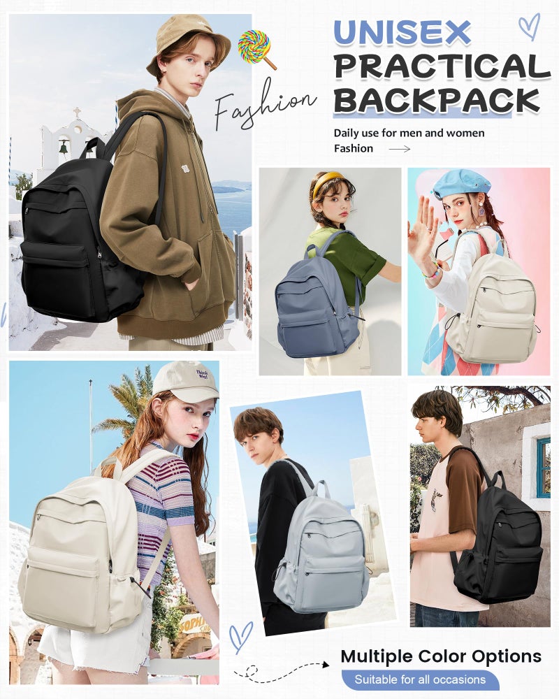 BJLFS Dark Blue Backpack for School Women Girls, Waterproof Bookbag Cute High School Backpackss for Men Teen Boys, Lightweight Travel College Backpack Mochilas Escolares para Casual Daypack Rucksack - Image 2