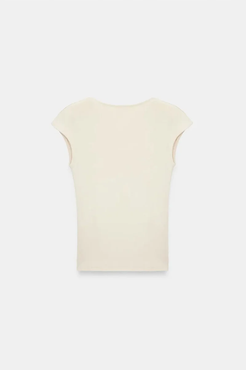 Dilvin Cream Natural DILVIN Women’s Slim Fit Wrap Blouse for Women | Best Price UAE