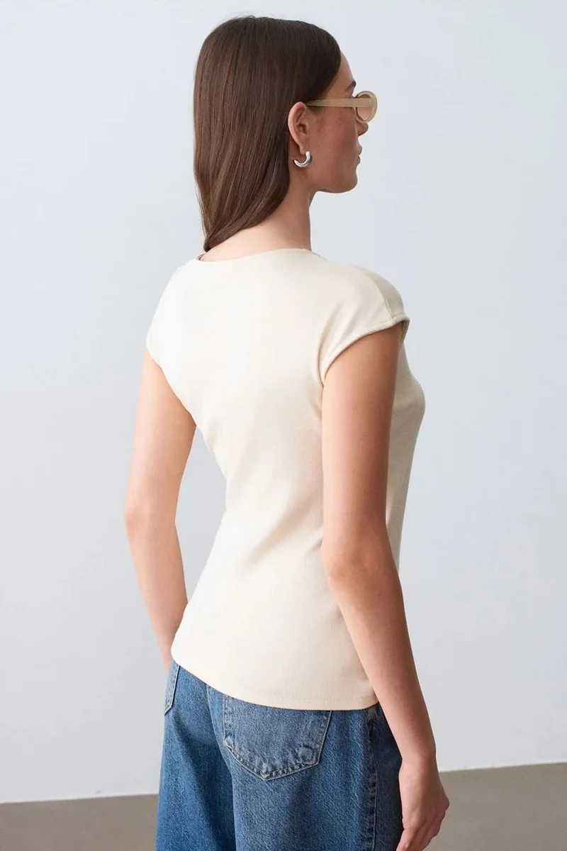 Dilvin Cream Natural DILVIN Women’s Slim Fit Wrap Blouse for Women | Best Price UAE
