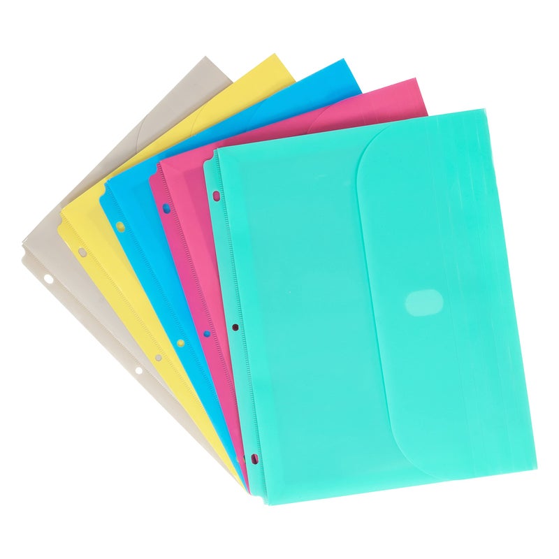 C-Line Super Heavyweight Poly Binder Pocket with Hook & Loop Closure, Side Loading, 1-Inch Gusset, 1 Pocket, Color May Vary (58730), Multicolored, Letter Size, 1-Count - Image 3