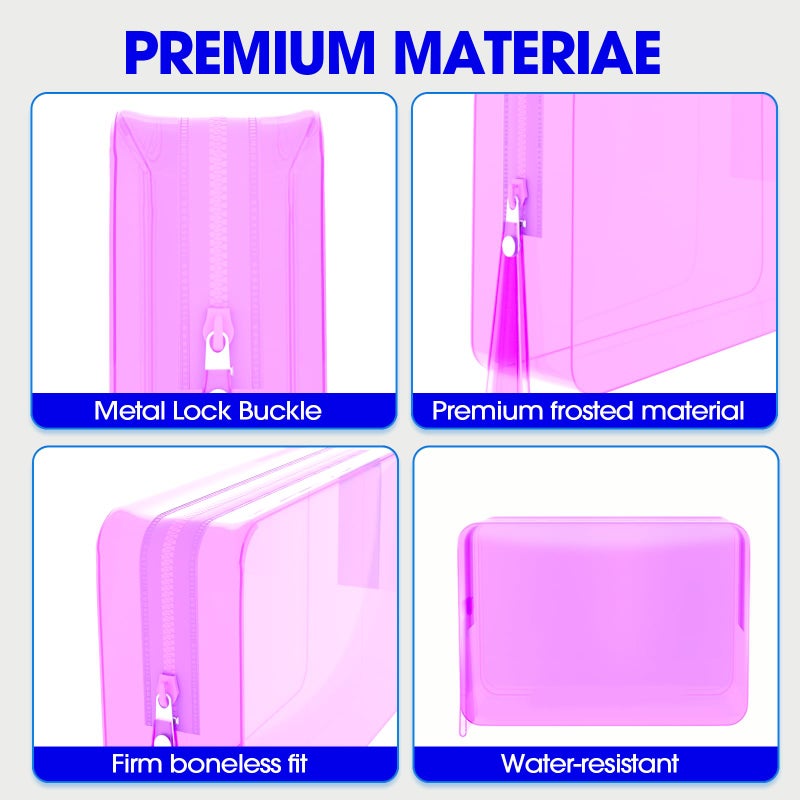 ZHOOGE 6 Pack Clear Cosmetic Bag Makeup Bags Toiletry Bag with Zipper and Handle, TSA Approved Clear Organizer Bags, PVC Cosmetic Pouch for Women and Men Fit Carry-on Travel Essentials - Image 5