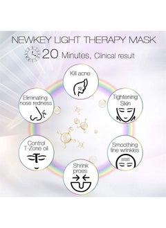 NEWKEY Led Face Mask Light Therapy, 7 led Light Therapy for Facial Skin Care - Blue & Red Light for Acne Photon Mask - Korea PDT Technology for Acne Reduction  - Image 5