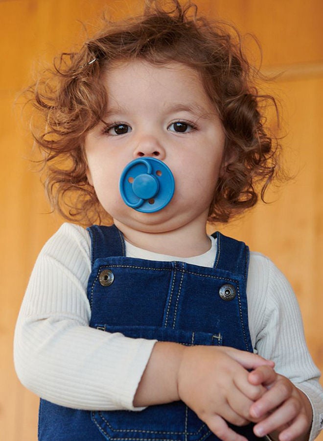 Mininor Round Pacifier Latex 6M Blue Whale - Image 2