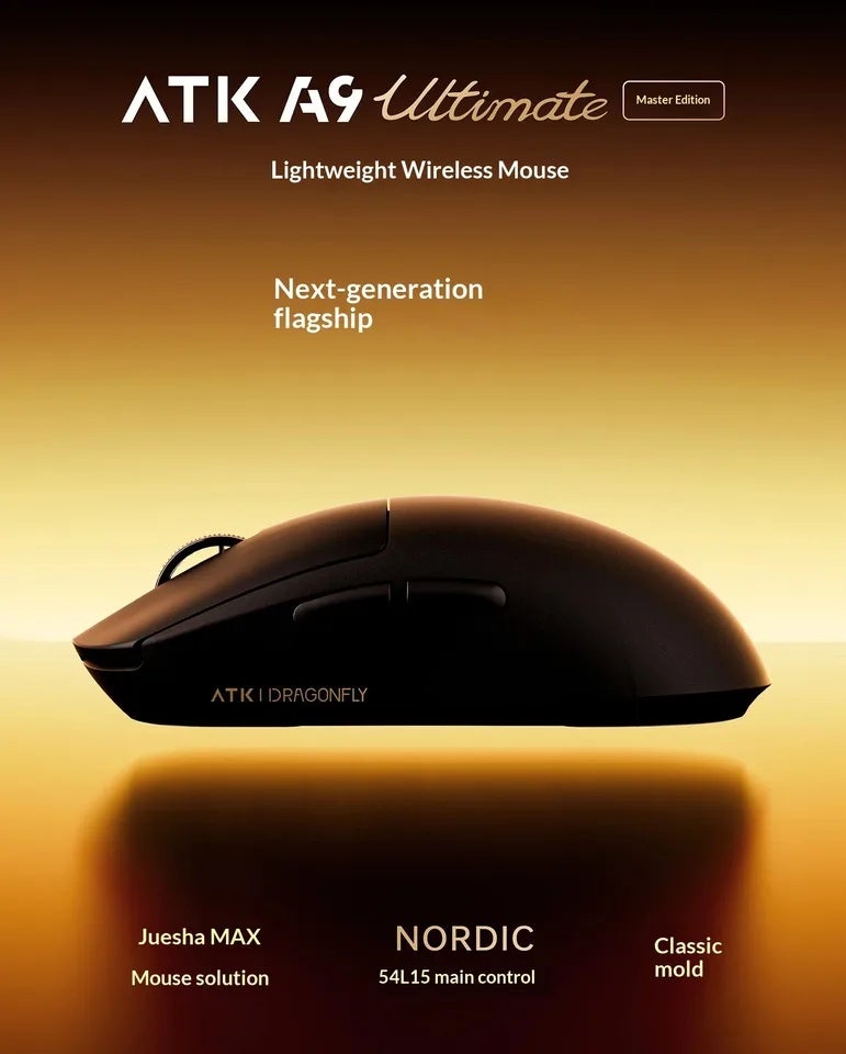 ATK A9 Air Ultimate Tri-Mode Wireless Gaming Mouse, Dual 8KHz, 42000 Dpi, 750 Ips, PAW3950 Ultra, for PC - Image 2