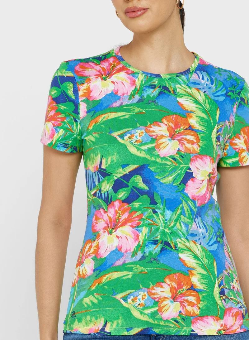 Lauren Ralph Lauren Round Neck Printed T-Shirt