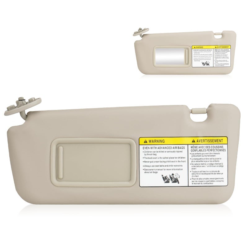 Left Driver Side Sun Visor Beige fit for 2004 2005 Toyota RAV4 Replace for 7432042420B0