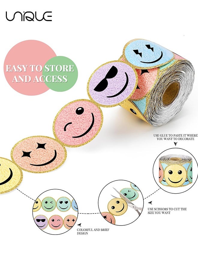 يونيك حدود صفوف فصليه مقاومة للماء بوجه مبتسم بطول 10 متر - حدود لوحة إعلانات ملونة برسمة ابتسامة - زخارف حدود ملونة للعودة إلى المدرسة للصفوف والمكاتب وديكور الجدار للسبورة (ابتسامة) - Image 3
