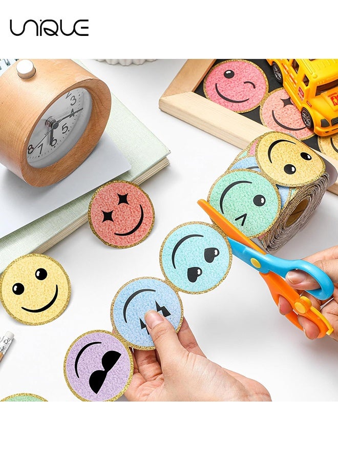 يونيك حدود صفوف فصليه مقاومة للماء بوجه مبتسم بطول 10 متر - حدود لوحة إعلانات ملونة برسمة ابتسامة - زخارف حدود ملونة للعودة إلى المدرسة للصفوف والمكاتب وديكور الجدار للسبورة (ابتسامة) - Image 4