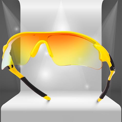 Dervin Non Polarized Oversized Sports Sunglasses for Men Women, Outdoor Cricket Cycling Hiking Fishing Sunglasses (Yellow) - Image 5