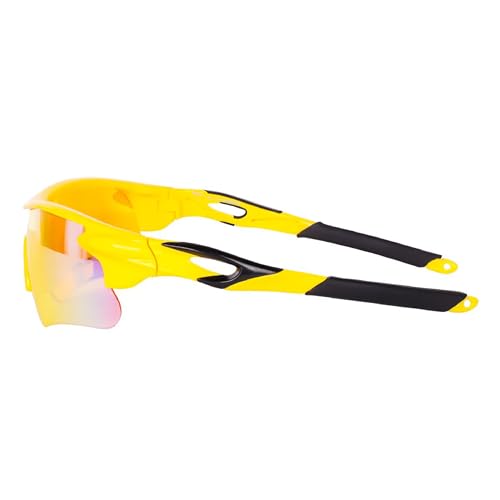 Dervin Non Polarized Oversized Sports Sunglasses for Men Women, Outdoor Cricket Cycling Hiking Fishing Sunglasses (Yellow) - Image 4
