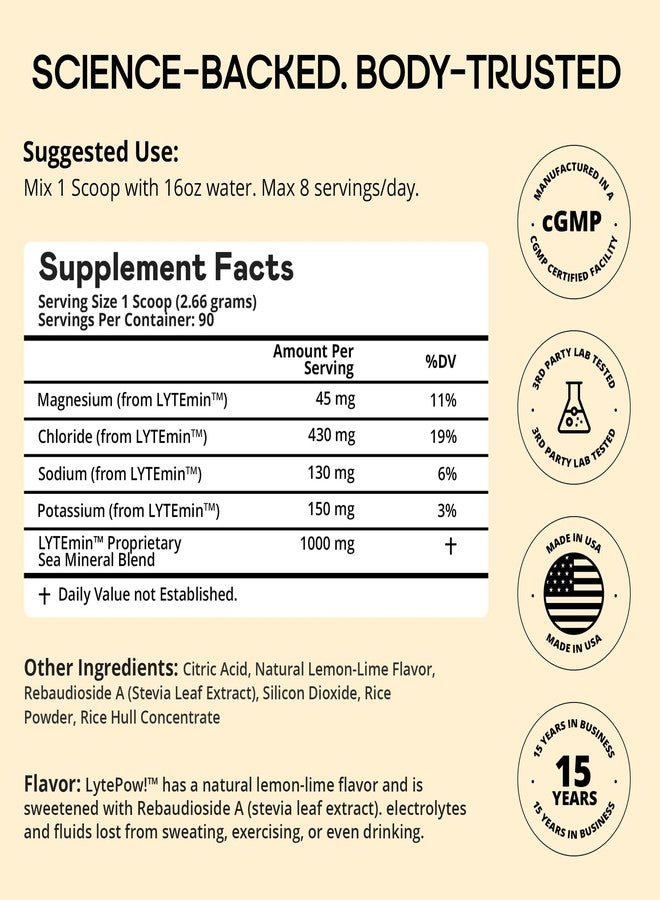 LyteLine Electrolytes Powder - Sea Minerals - Lemon-Lime Hydration Supplement - 90 Servings - Non-GMO, No Calories, No Sugar - Delicious Keto Replenishment Drink Mix - Perfect for Exercising - Image 5