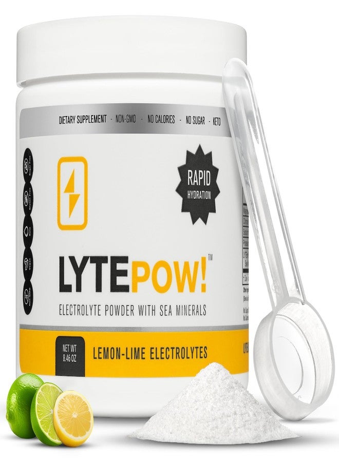 LyteLine Electrolytes Powder - Sea Minerals - Lemon-Lime Hydration Supplement - 90 Servings - Non-GMO, No Calories, No Sugar - Delicious Keto Replenishment Drink Mix - Perfect for Exercising - Image 1